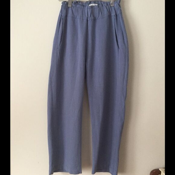 Ana Camila blue ankle pants, elastic waist, side pockets, size S - Picture 1 of 7